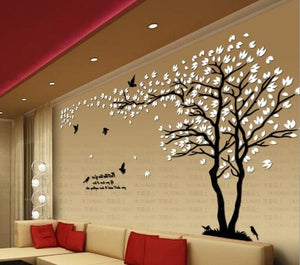 Lovers tree Acrylic crystal wall stickers